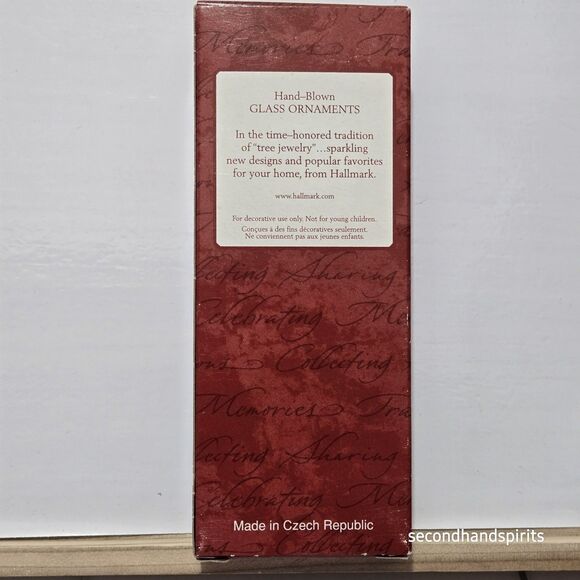 Hallmark Keepsake Set/3 Blown Glass Glitter Heart Ornaments Trending Christmas - Picture 2 of 2